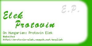 elek protovin business card